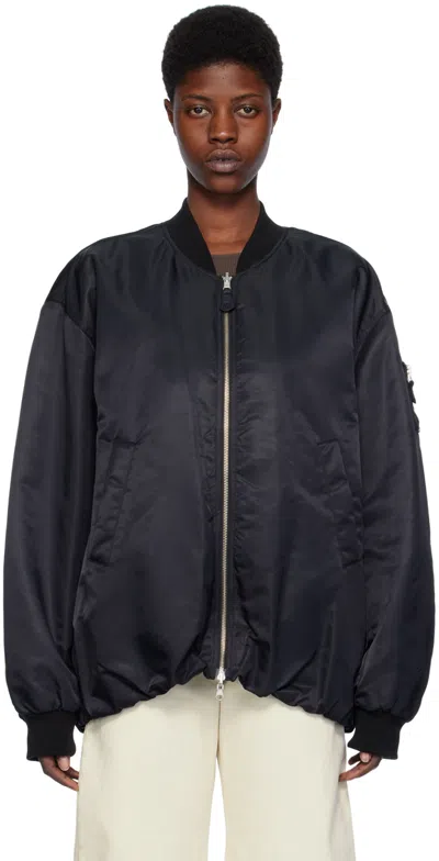 Low Classic Black Reversible Bomber Jacket