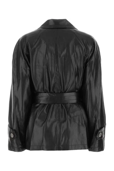 Low Classic Black Synthetic Leather Shirt In 0372