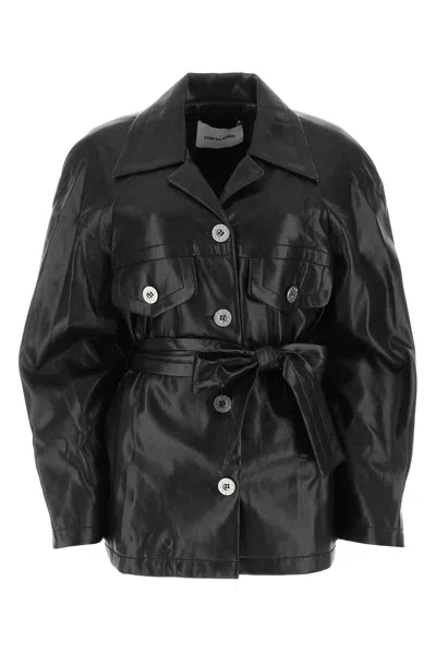 Low Classic Black Synthetic Leather Shirt