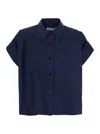 Low Classic Blue Shirt With Pointed Collar And Turned Up Sleeves Sleeves In Cotton Woman In Blue