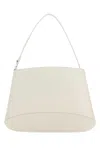 Low Classic Structured Leather Shoulder Bag In White