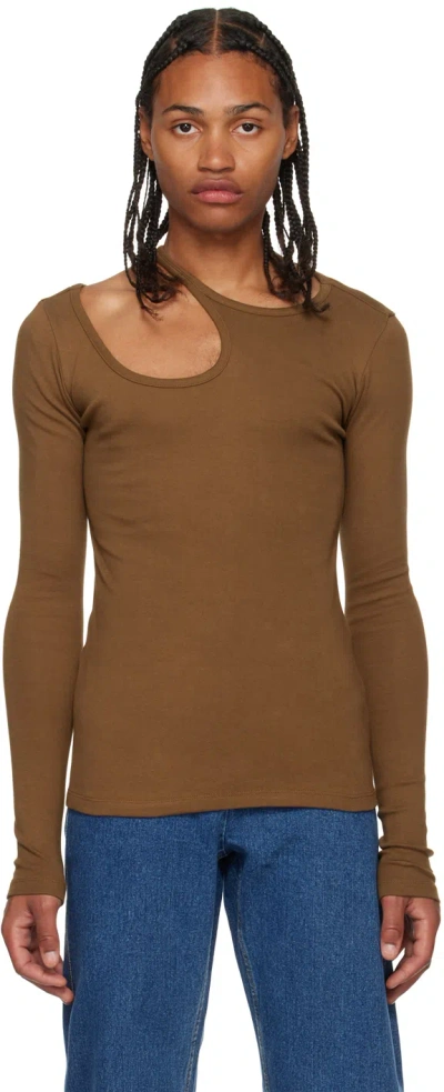 Low Classic Brown Curve Hole Long Sleeve T-shirt