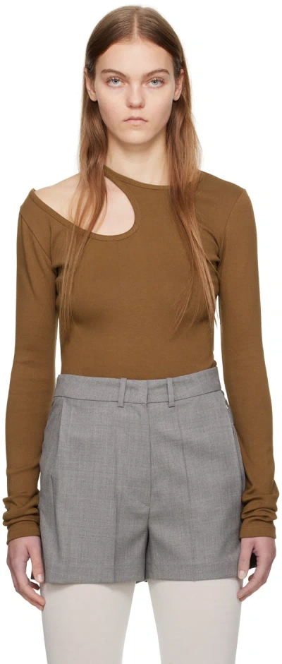 Low Classic Brown Curve Hole Long Sleeve T-shirt