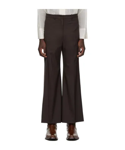 Low Classic Brown Wide Trousers In Black