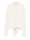 Low Classic Button-down Blouse In Neutral