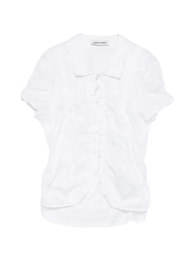Low Classic Button-down Gathered Shirt In White