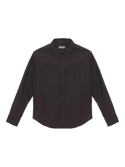 Low Classic Button-up Cotton Shirt In Brown