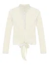 Low Classic Buttoned Knot-detail T-shirt In Neutral