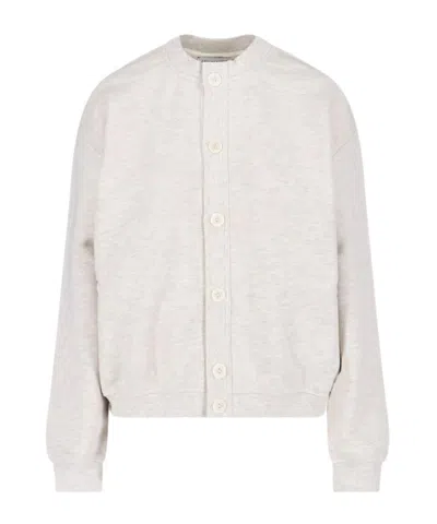 Low Classic Button-up Sweater In Gray