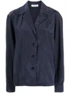 Low Classic Camp-collar Crinkled Shirt In Blau