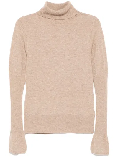Low Classic Cashmere Puff Sleeve Knit Top In Neutrals