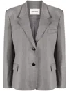 Low Classic Tailored Suit Jacket With Notched Lapels In Gray