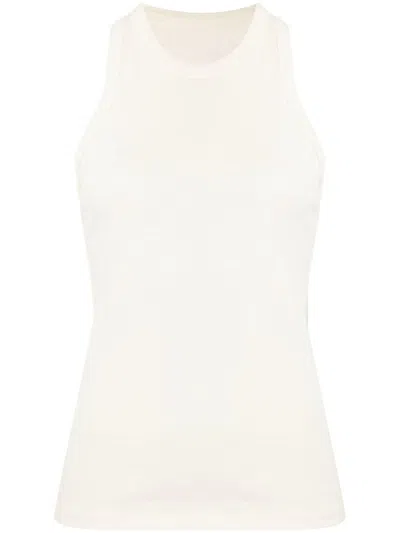 Low Classic Embroidered-logo Sleeveless Top In Beige