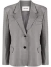Low Classic Tailored Suit Jacket With Notched Lapels In Grey