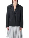 Low Classic Jacket Notch Lapels Buttoned Cuffs Front Pockets In Gray
