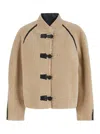 Low Classic Short Shearling Reversible Coat In Beige