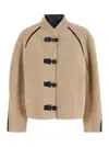 Low Classic Short Shearling Reversible Coat In Beige