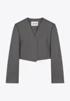 Low Classic Collarless Cropped Blazer
