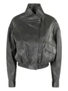 Low Classic Concealed-fastening Jacket In Gray