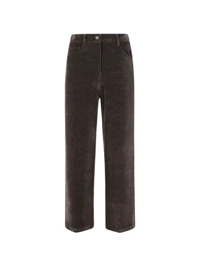 Low Classic Corduroy Straight-leg Trousers In Brown