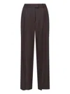 Low Classic Tailored Trousers With Pockets And Loops In Brown