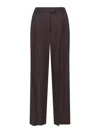 Low Classic Tailored Trousers With Pockets And Loops In Brown
