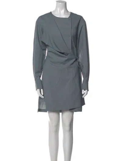 Pre-owned Low Classic Crew Neck Knee-length Dress W/ Tags In Blue