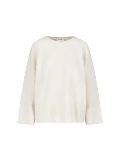 Low Classic Crew Neck Knit Sweater In White
