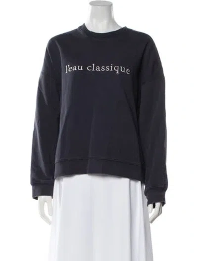 Pre-owned Low Classic Crew Neck Long Sleeve Sweatshirt In Blue