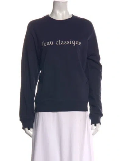 Pre-owned Low Classic Crew Neck Long Sleeve Sweatshirt In Blue