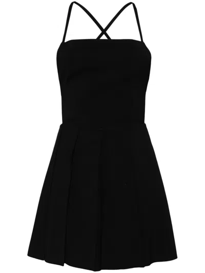 Low Classic Criss-cross Strap Mini Dress In Black