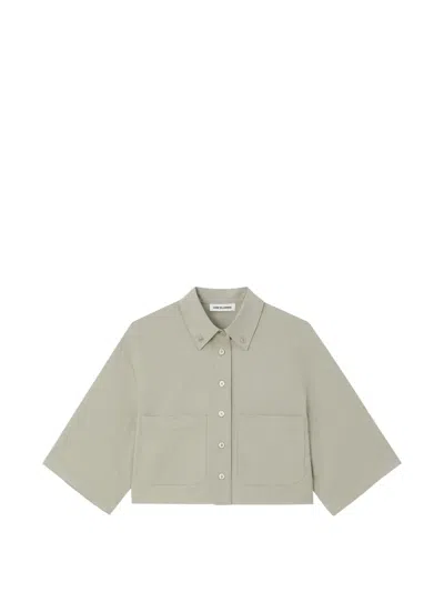 Low Classic Cropped Button-down Shirt In Gray