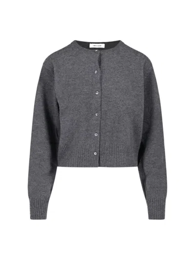Low Classic Cropped Button-front Wool Cardigan In Gray