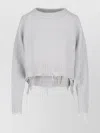 Low Classic Cropped Knitwear Raglan Sleeves In White