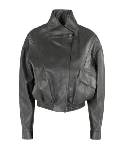 Low Classic Concealed-fastening Jacket In Gray