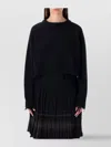 Low Classic Cropped Pullover Distressed Hemline In Black