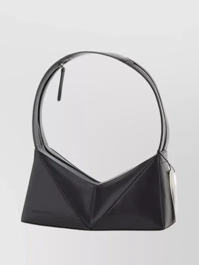 Low Classic Cube Folded Leather Shoulder Bag In Black