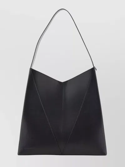 Low Classic Cube Folded Leather Shoulder Bag In Black