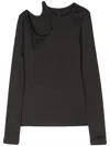 Low Classic Cut-out Detail Top In Gray