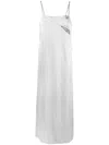 Low Classic Cut-out Sleeveless Midi Dress In Silver