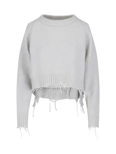 LOW CLASSIC DAMAGE CROP SWEATER