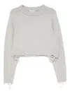 Low Classic Damaged Knitted Top In Gray