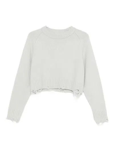 Low Classic Distressed-effect Sweatshirt In Gray