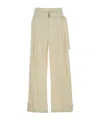 Low Classic Double Belt Pleated Trousers In Beige