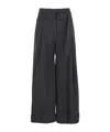 Low Classic Double Belt Pleated Trousers In Grey