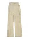 Low Classic Double Belt Pleated Trousers In Neutrals