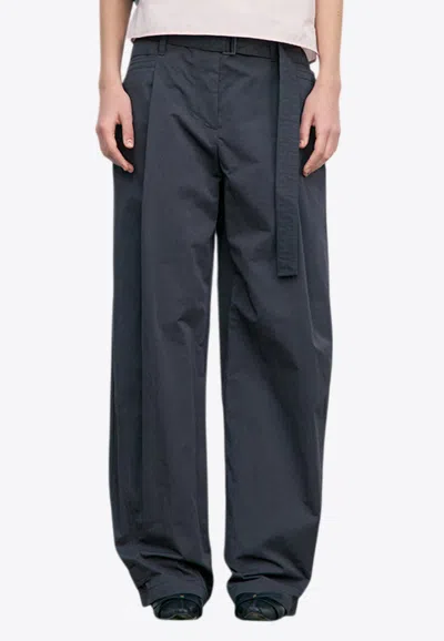 LOW CLASSIC DOUBLE BELT WIDE-LEG PANTS