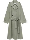 Low Classic Double-breasted Trench Coat In Green