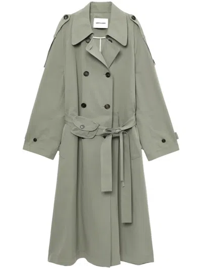 Low Classic Double-breasted Trench Coat In Khaki