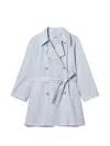 Low Classic Double-breasted Belted Coat In Multi